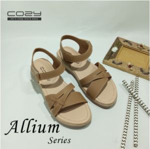 Sandal Wanita Model Terbaru Kekinian Simple Elegan Korean Style Allium Series-Hitam
