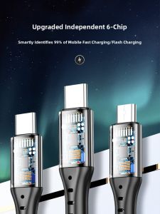 NUOPUCHI | สายชาร์จแบบสามในหนึ่งสำหรับโทรศัพท์มือถือ Android Apple iPhone14 สายข้อมูล 5A สายชาร์จเร็ว 13pm สายชาร์จแบบเส้นใยเหล็กทอ