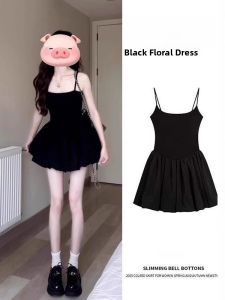 Elegant French Style Halter Neck Sleeveless Womens Dress Beach Vacation Special Beautiful Waist Cinched Knitted Cotton Gown