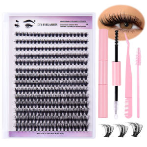 280 Clusters DIY Individual Cluster Lashes Bunch Eyelash Extension Natural Dovetail Segmented Lashes Eyelashes Bundles