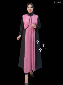 Midi Dress Terbaru Gamis 3/4 Kekinian L XL XXL 3XL 4XL