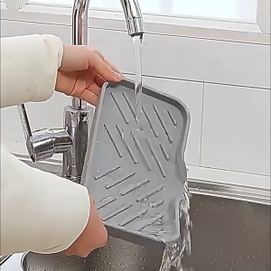 Bồn Rửa khay tổ chức tự thoát Silicone xà phòng và miếng bọt biển chủ cho nhà bếp phòng tắm