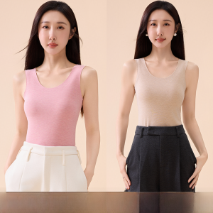 MiiOW | Áo khoác lông cừu dày ấm áp cho nữ mùa thu đông mới rộng vai không tay áo lót bên trong chất liệu len