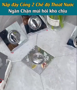 Nắp Đậy Cống Vuông 2 Chế Độ Thoát Nước Sàn Nhà Tắm Chặn Mùi Và Côn Trùng Chất liệu: Hợp Kim Nhựa