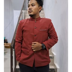 Jasko Mandarin Polos Jasko Santri Jasko Pria Busana Muslim Pria Jas Koko Full Furing