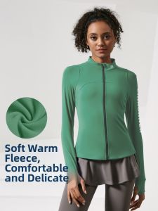 Fleece Insulation Slimming Zip Up Sports Jacket