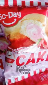 ( 1 RENCENG / 10PCS ) GODAY CAKE STRAWBERRY FLAVORED  25GR CEMILAN SNACK KUE BOLU