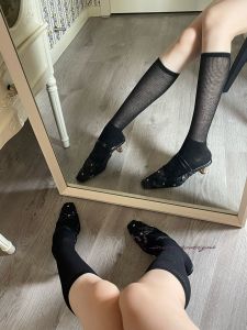 Pure Cotton Casual Easiest for Match Pinstripe Patchwork Breathable Thin White Gray Calf Socks Bunching Socks Tube Socks High Quality