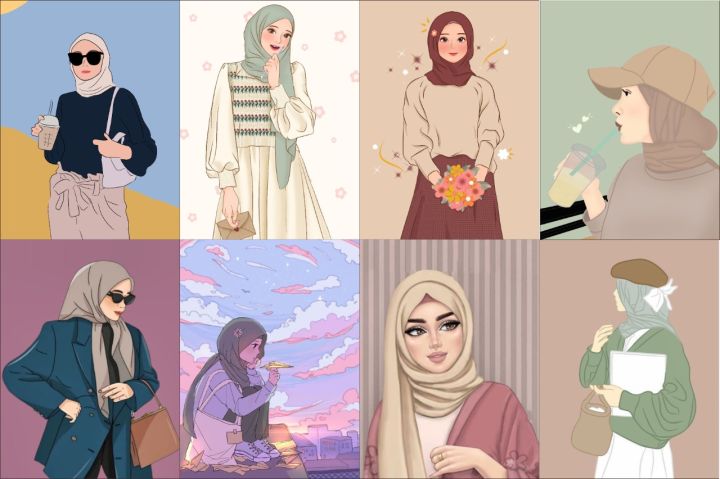 Aesthetic Hijab Style One Set Wanita Korean Style Outfit OOTD