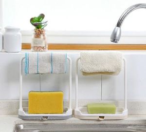 Sponge Soap Holder 2 in 1 Multi-function Kitchen Sink Drainer Caddy Cleaning Cloth Racks Organizer Keimav