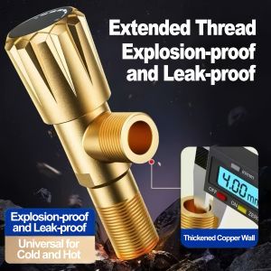 NiuXiang | High Flow Leak-Free Triangle Valve Brass Triangle Valve Supports Hot and Cold Water Outlet G1/2 Connection Port