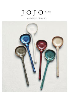 Creative Ceramic Dining Utensils JOJOS L PD Long Handle Restaurant Fork Knife Spoon Colorful Scales Home Use Kitchen Tools