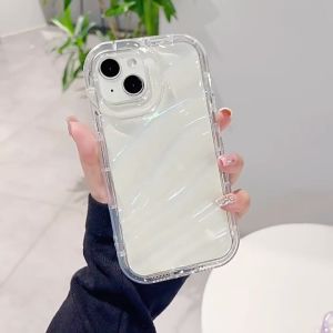 Shockproof Clear Wave Phone Case For iPhone 15 11 6 7 8 14 Plus Pro Max 14 13 12 Pro Max XR X XS Max SE 2022 2020 Casing Silicone Back Cover