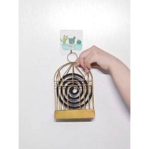 Hộp giá để nhang muỗi hình lồng chim khay đựng hương muỗi bằng thép an toàn và thuận tiện-HAUSE