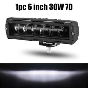 6D 7D Lens 30W LED Bar Offroad Work Light Driving Fog Light For 4x4 Car Truck ATV SUV Motorcycle 12V 24V 6 inch LED Light Bar