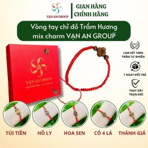 Vòng tay chỉ đỏ trầm hương Vạn An Home vòng trầm hương tự nhiên mang đến may mắn hạnh phúc bình an tài lộc (giá qua game đổi xu không có hộp)