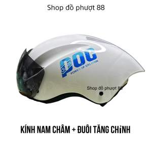 🔥SIÊU SALE 🔥 nón bảo hiểm độ tem P.O.C kính hít nam châm +đuôi tăng chỉnh SIÊU CHẤT