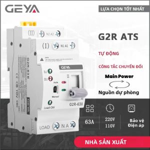 Cầu Dao Tự Động Chuyển Đổi Nguồn GEYA G2R ATS Mini 220V Lắp Ray DIN 63A Công Tắc Chọn Nguồn Kép Để Cung Cấp Điện Liên Tục