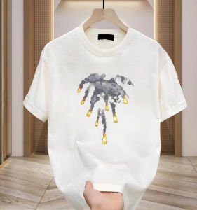 Áo Thun Nam Tay Ngắn Mùa Hè Phong Cách Mỹ Cổ Điển Thương Hiệu Thời Trang Cotton Nguyên Chất Cỡ Lớn Rộng Rãi Tay Lửng Thời Trang Áo Thun