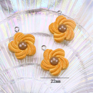 Handmade DIY Jewelry Accessories Resin Simulation Food Play Cookie Earrings Ear Decorations Hair Accessories Mini Pendant Material