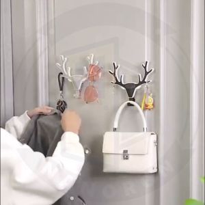 Móc dán tường chịu lực siêu dính thiết kế 3D hình đầu hươu Treo chìa khóa treo thẻ tên treo túi xách đa năng NANORON