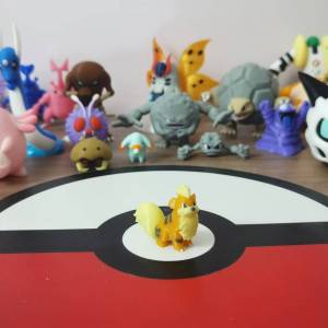 Bandai | Anime Arcanine Growlithe Cartoon Character Proportion World 1:20 Diy 3d Printing Kawaii Character Desktop Model Kids Toys Gifts