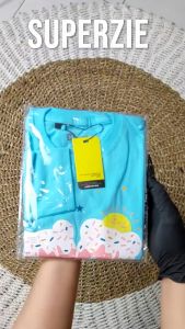 Kaos anak perempuan 1-8 tahun lengan panjang karakter kartun animasi ES KRIM birumuda bahan adem