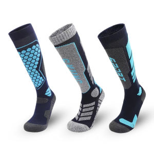 3 Pairs Merino Wool Ski Socks for Men Thermal Knee High Winter Socks Thick Warm Snowboard Hiking Socks with Cushion Support