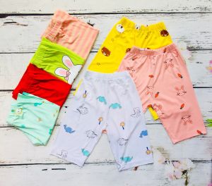 Quần lửng bé gái cotton co giãn 4 chiều cho bé từ 3-39kg quần mặc nhà mặc ngủ cotton mềm mịn thoáng mát