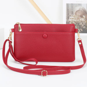Fashionable Casual Crossbody Bag Single Shoulder Handheld Womens Mobile Phone Bag Soft PU Leather Youth Leisure Handbag