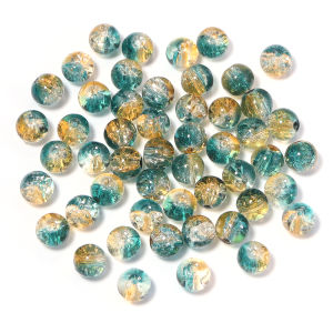 Bộ 50 8mm Nhiều Màu Sắc Nứt Hoa Hạt Thủy Tinh Pha Lê Tròn Miếng Đệm Hạt Cho DIY Làm Đồ Trang Sức-Vòng Cổ Phụ Kiện Làm Vòng Tay