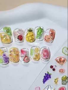 Fruit Nail Charms Flatback DIY Phone Case Hair Clip Decorations 3D Fruit Slices Nail Art Accessories水果平底美甲饰品 发卡手机壳装饰树脂水果