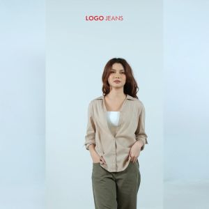 Logo Jeans Kemeja Wanita Maira Khaki 24992L5KH