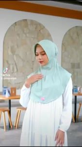 Baru Hijab Miulan Bergo Plain Laura BPL Kerudung Serut Polos Stella Premium