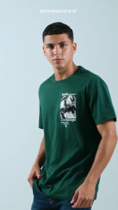 Bombboogie Kaos Pria Slimfit Cricker Dark Green 12F18B4DN