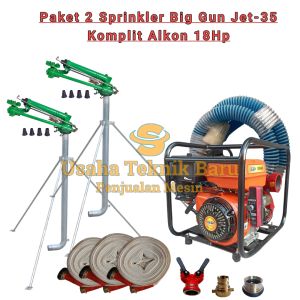 Paket sprinkler Big Gun Jet-35 Komplit Pompa Pemadam 18 Hp Electric Stater