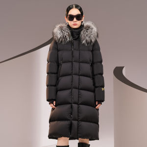 Guvet | High-end 8 Grid Fur Collar Womens Long Winter Down Coat