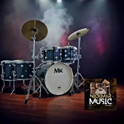 MK Professional 7pc BIRCH Drum Set with hardwares and Cymbals Purple Blue Spark FINISH 2026