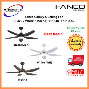 Fanco Galaxy-5 Ceiling Fan  (Black / White / Mocha) 38" / 48" / 56" AAS