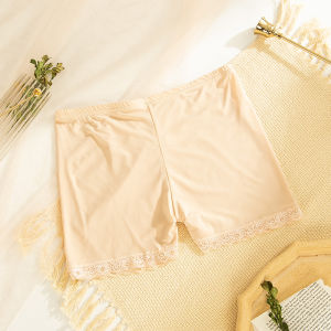 Ice Silk Safety Pants Womens Summer Thin Fashion Tape Non-Curling Short Boxers Plaid Breathable Traceless Leggings