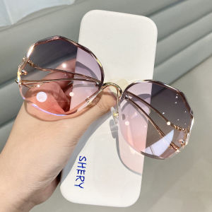 PTQ Sunglasses for Women Korean Style Sun Glasses Rimless crystal eyewear UV Protection Eyeglasses Ins popular
