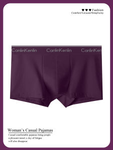 Pure Cotton Mens Boxer Shorts CK&LJRLTHO Purple Flat Angle Underwear mid Waist U Design Sporty Cotton Fabric for Young Men