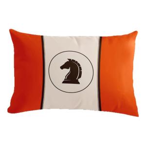 Nordic Style Orange Plaid Cushion Backrest Sofa Office Living Room Decorative Pillow American Geometry Long Rectangle Washable