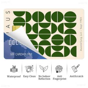 KULECHAOWAN | Bauhaus Modern Simplicity Geometric Spend Or Save Shell On Off Ultra Thin No Fade Sticker Skin Cover Film For Debit Credit Card