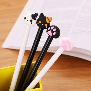 Bolpoin Karakter KUCING / Pulpen Kartun CAT PAW / Pena Gel 038mm Alat Tulis Karakter Animal Cat Pen