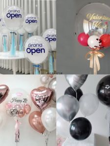 Custom English Name Logo Chinese Korean Text Birthday Balloon Stickers & Transparent Ball Sticky Notes