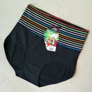 High Waist Cotton Ladies Underwear Color Stripe Maternity Panties Abdomen Control Buttock Enlargement Five Pieces Set
