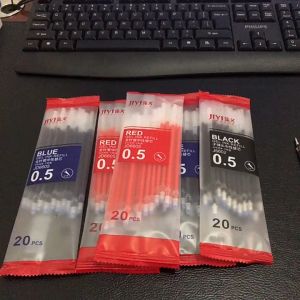 Ngòi bút bi mực gel 0.5mm túi 20 ruột bút màu đen đỏ xanh