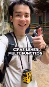MECHA Mini Portable Neck & Waist Fan | Kipas Leher Pinggang USB Rechargeable boleh digunakan sebagai bank kuasa fungsi pencahayaan terbina dalam Portable Power Adjustable Hanging Fan untuk Outdoor Hiking Running Camping