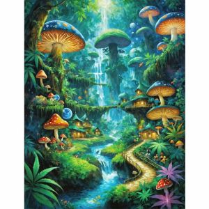Bộ Tranh Sơn Dầu Tự Làm Theo Số Dành Cho Người Lớn - Bộ Tranh Nghệ Thuật Vải Bố Acrylic Rừng Nấm Kỳ Diệu Trang Trí Nhà Cửa Quà Tặng Sáng Tạo